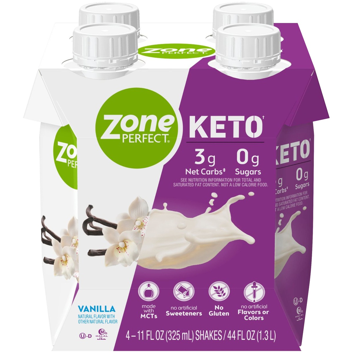 slide 1 of 11, Zone Perfect Keto Vanilla Shakes, 44 oz