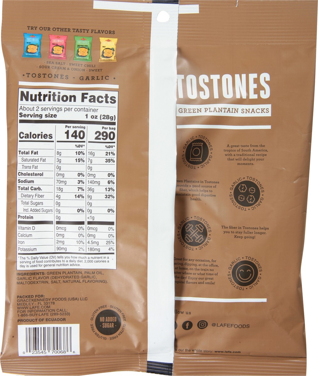 slide 2 of 9, La Fe Garlic Tostones 2 oz, 2 oz