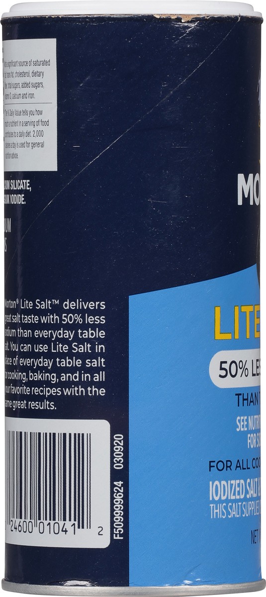 slide 12 of 13, Morton 50% Less Sodium Lite Salt 11 oz, 11 oz