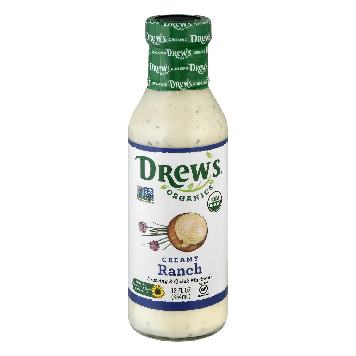 slide 8 of 13, Drew's Organics Creamy Ranch Dressing & Quick Marinade 12 oz, 12 fl oz