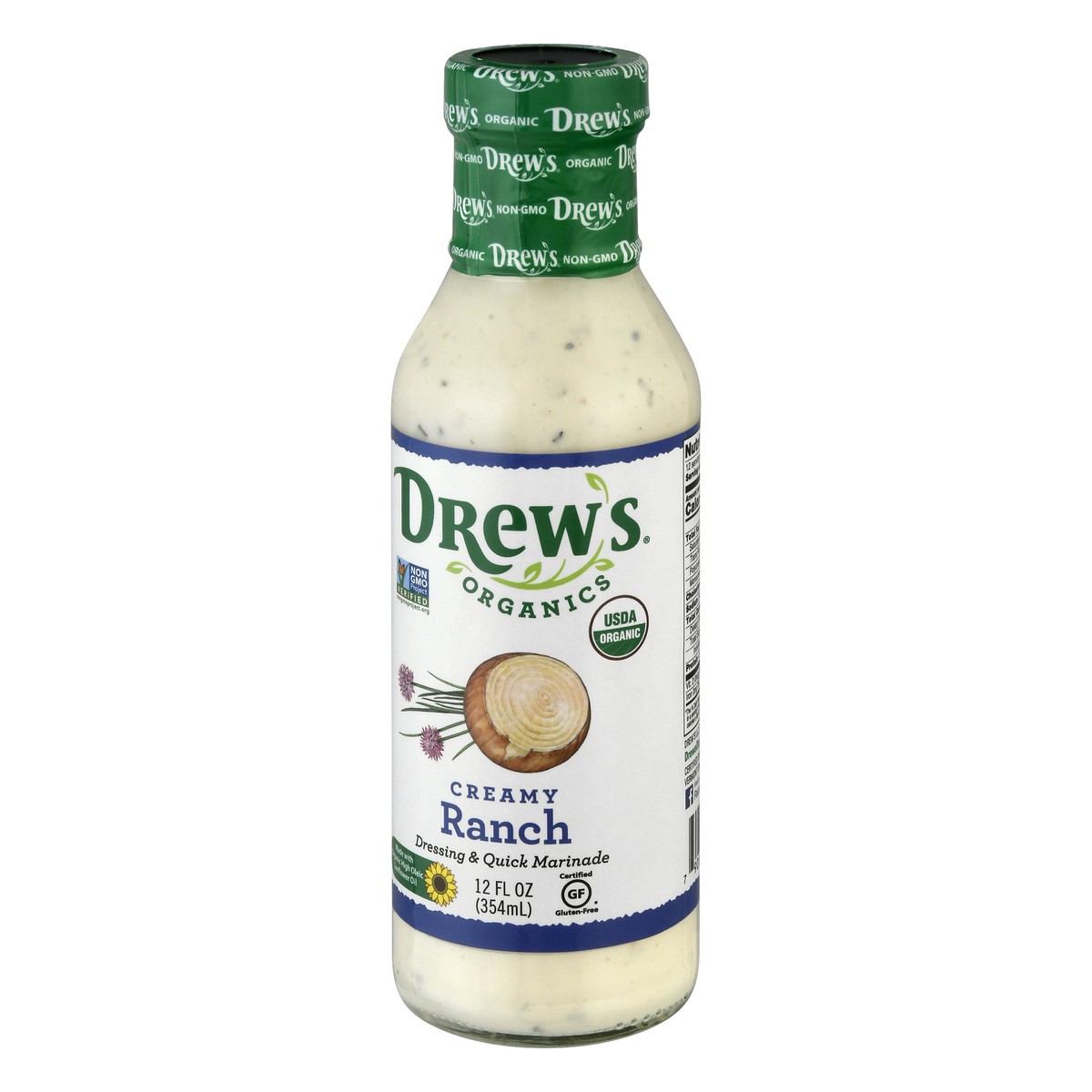 slide 2 of 13, Drew's Organics Creamy Ranch Dressing & Quick Marinade 12 oz, 12 fl oz