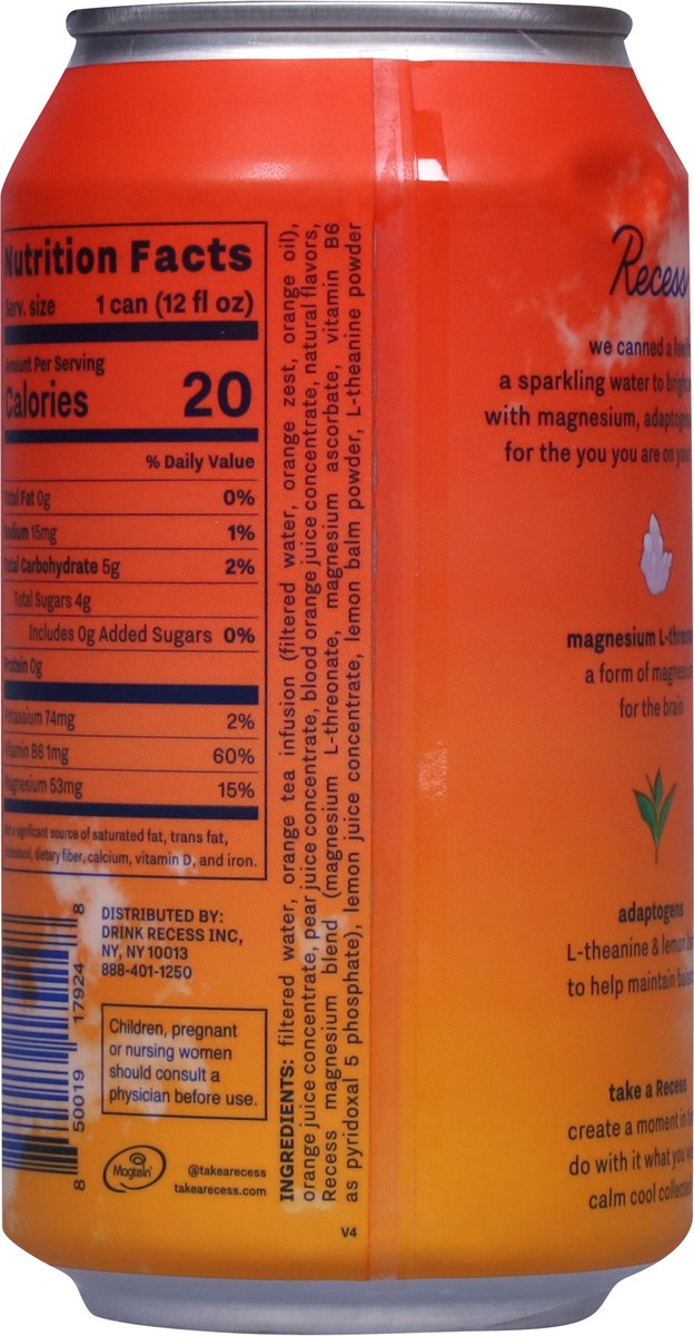 slide 7 of 13, Recess Mood Blood Orange Sparkling Water - 12 fl oz, 12 fl oz