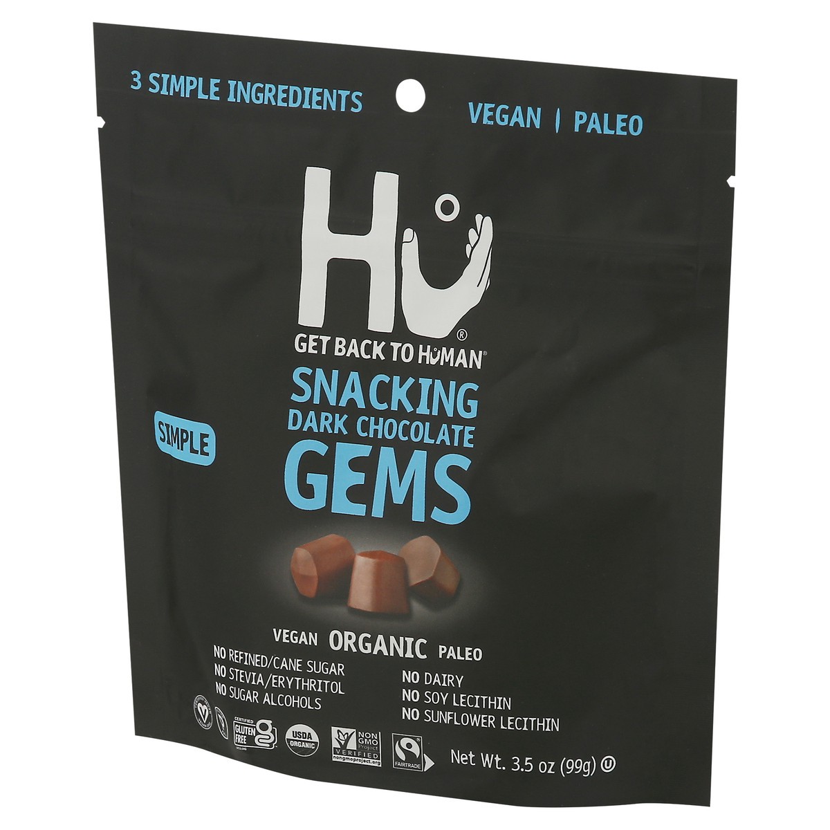slide 3 of 9, Hu Snacking Dark Chocolate Gems, Organic, Simple, 3.5 oz