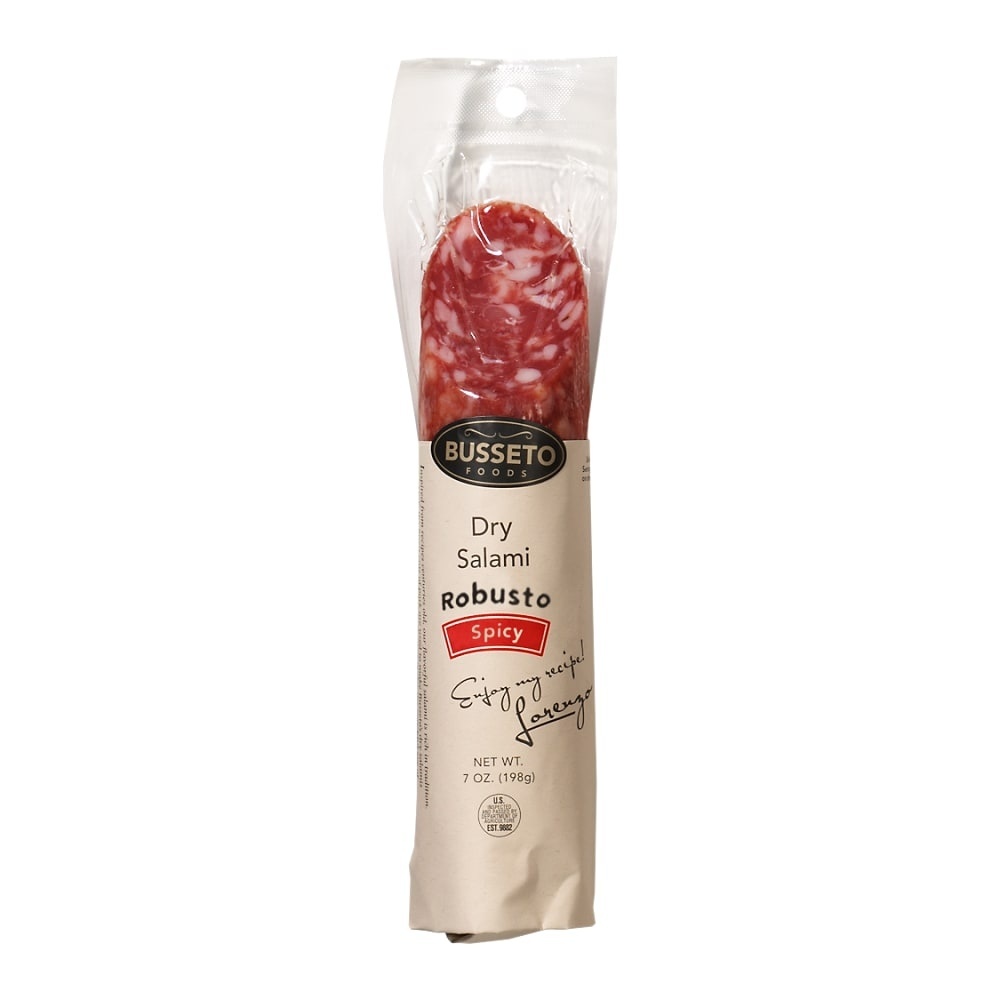 slide 1 of 1, Busseto Foods Salami Dry Wrap Robusto Spic, 7 oz