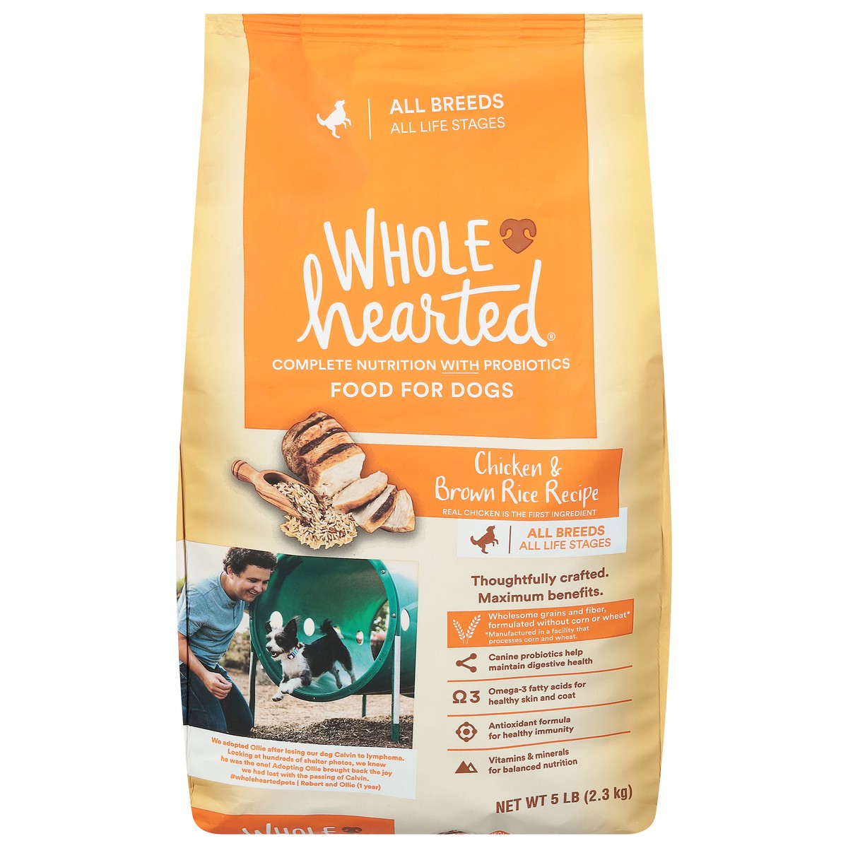 slide 1 of 15, Whole Hearted All Life Stages All Breed Chicken & Brown Rice Recipe Food for Dogs 5 lb, 5 lb