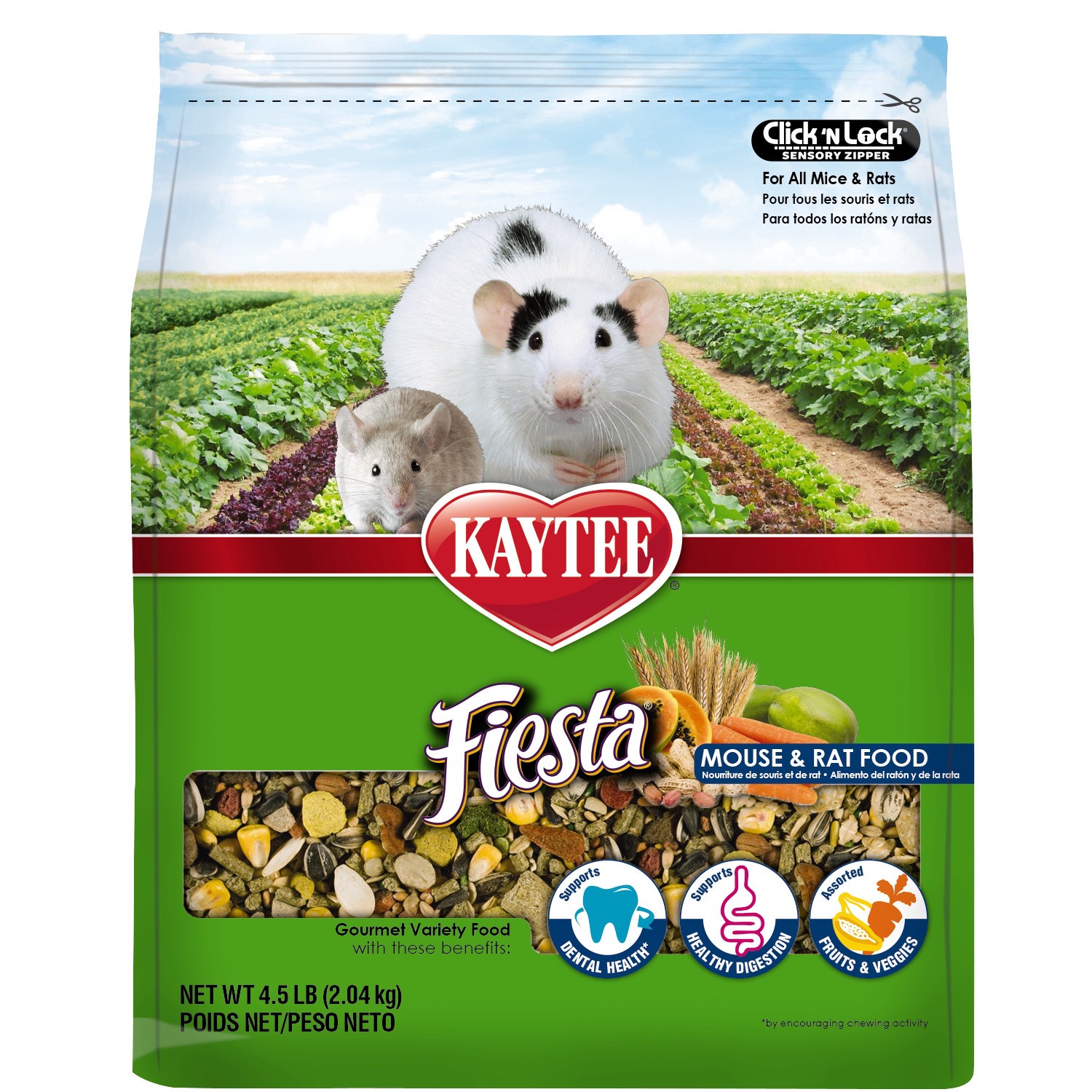slide 1 of 10, Kaytee Pet Specialty Kaytee Fiesta Mouse and Rat Food 4.5 lb, Fortified Gourmet Diet, 4.5 lb