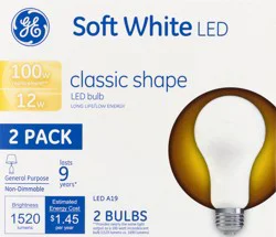 GE LED Soft White 12 Watts 2 Pack Light Bulbs 2 ea