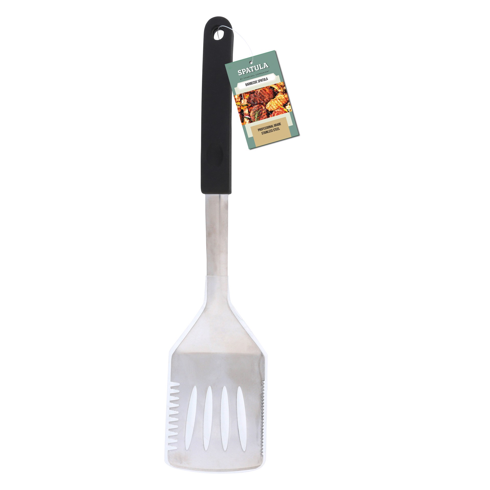 slide 1 of 1, C.C. Stainless Steel Spatula W/Tpr Handle, 1 ct