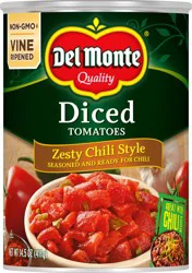 Del Monte Diced Zesty Chili Style Tomatoes 14.5 oz Can
