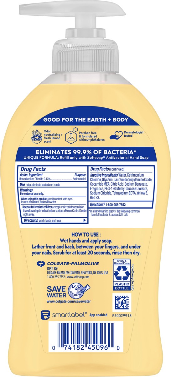 slide 6 of 8, Softsoap Antibacterial Liquid Hand Soap Pump, Kitchen Fresh Hands - 11.25 Fluid Ounce, 11.25 fl oz