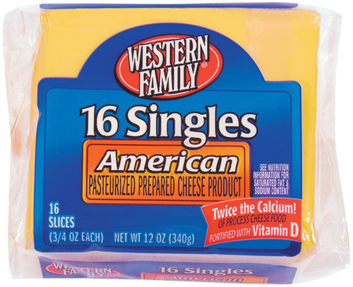 slide 1 of 1, Western Family American Singles, 12 oz