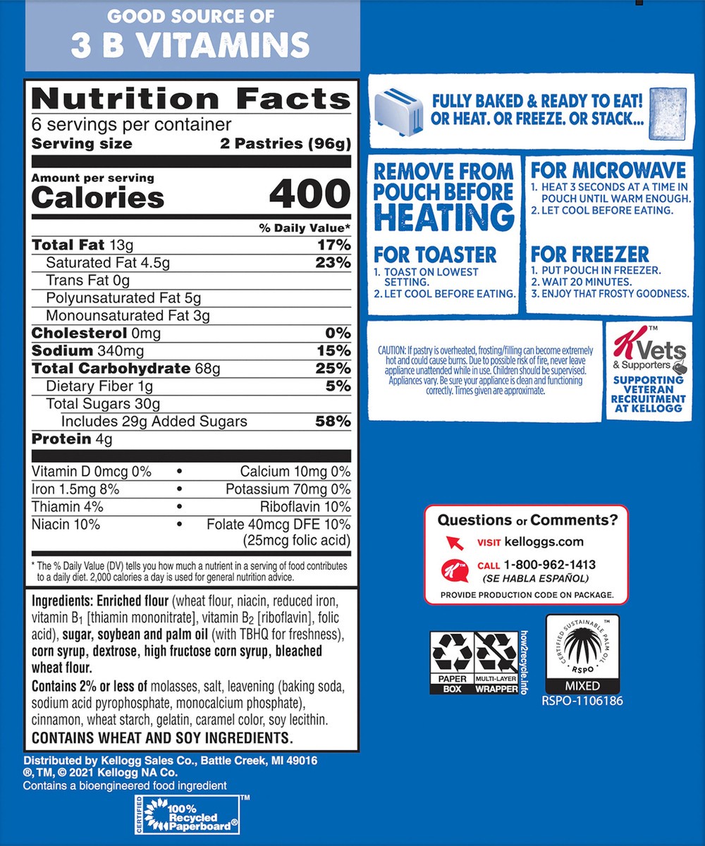 slide 3 of 8, Pop-Tarts Toaster Pastries, Breakfast Foods, Kids Snacks, Frosted Brown Sugar Cinnamon, 20.3oz Tray, 12 Pop-Tarts, 20.3 oz