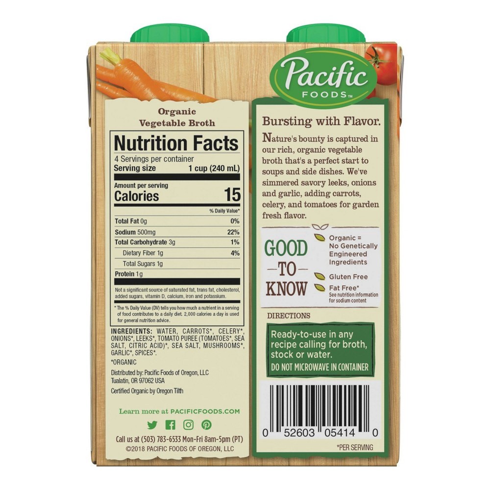 slide 2 of 4, Pacific Foods Organic Gluten Free Vegetable Broth, 32 fl oz