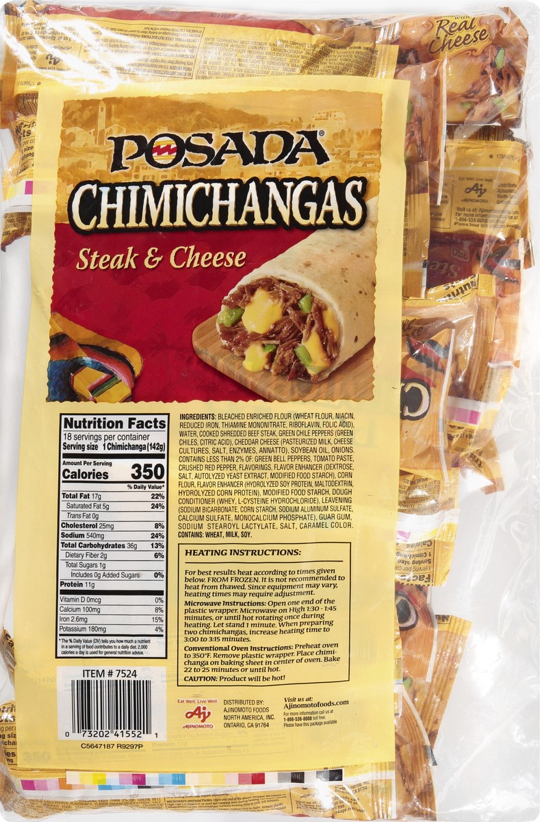 slide 2 of 12, Posada Steak & Cheese Chimichangas 18 ea, 18 ct