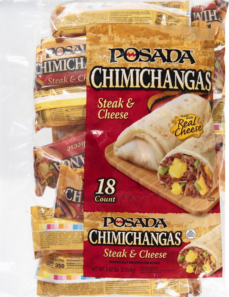 slide 3 of 12, Posada Steak & Cheese Chimichangas 18 ea, 18 ct