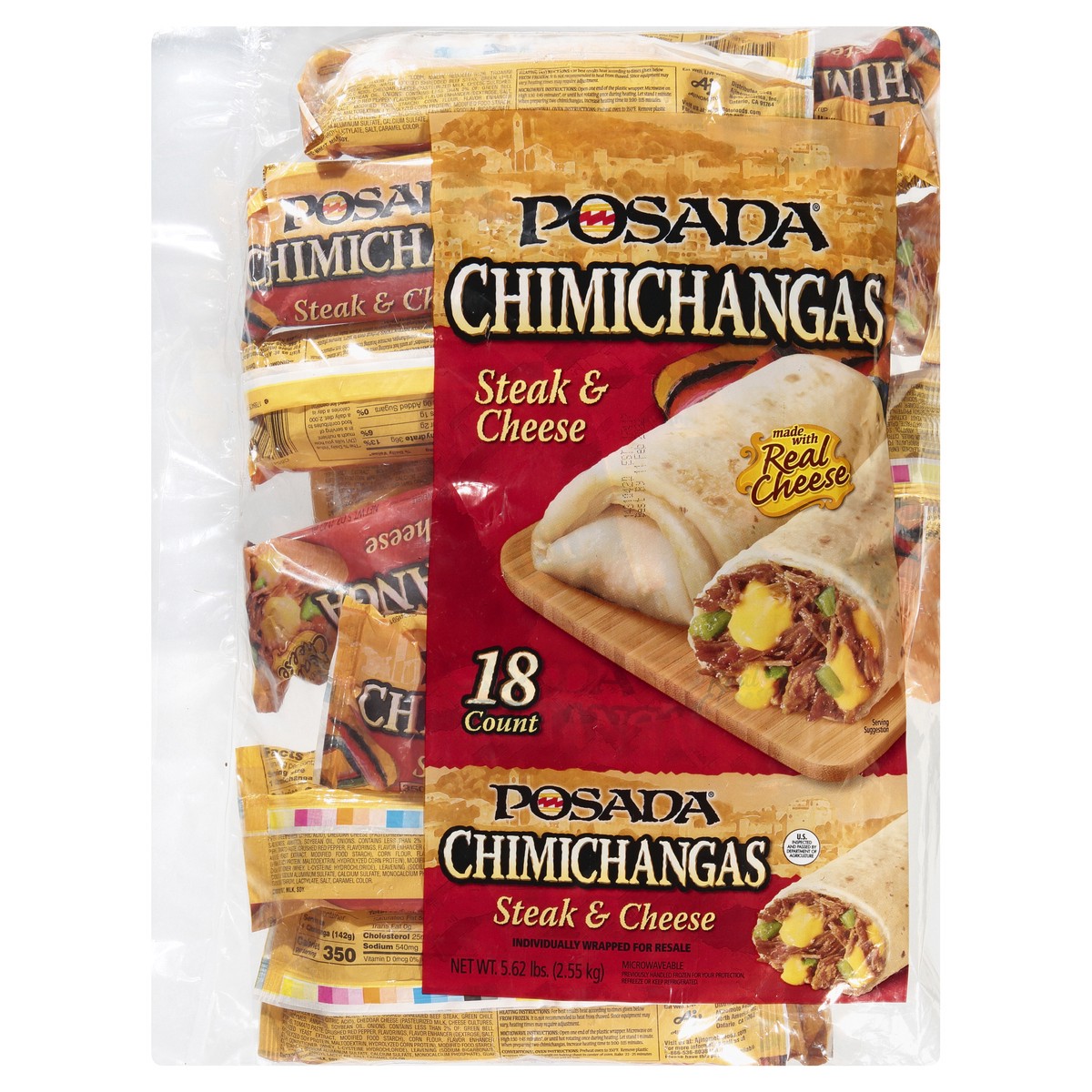 slide 5 of 12, Posada Steak & Cheese Chimichangas 18 ea, 18 ct