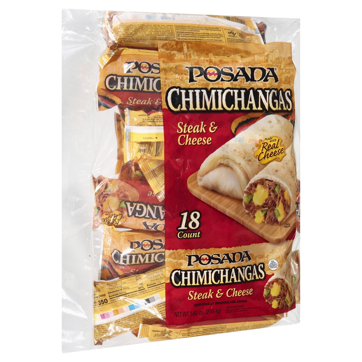 slide 6 of 12, Posada Steak & Cheese Chimichangas 18 ea, 18 ct