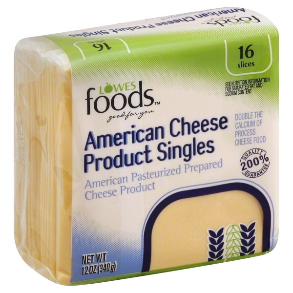 slide 1 of 1, Lowes Foods Slices American Cheese, 12 oz