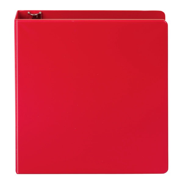 slide 4 of 5, Office Depot Brand Nonstick Round-Ring Binder, 2'' Rings, 64% Recycled, Red, 2 in