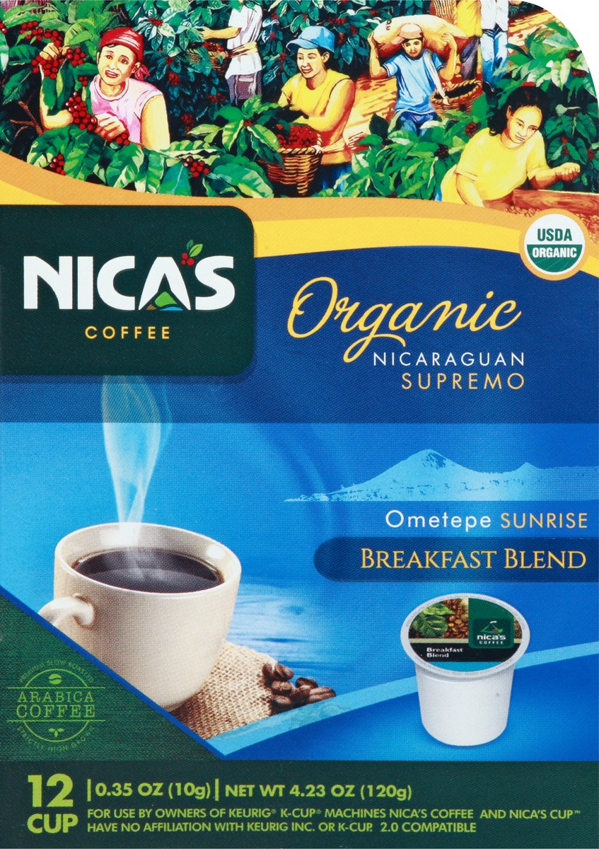 slide 10 of 12, Nica's Coffee Nicaraguan Supremo Organic Cup Breakfast Blend Coffee - 12 ct, 12 ct