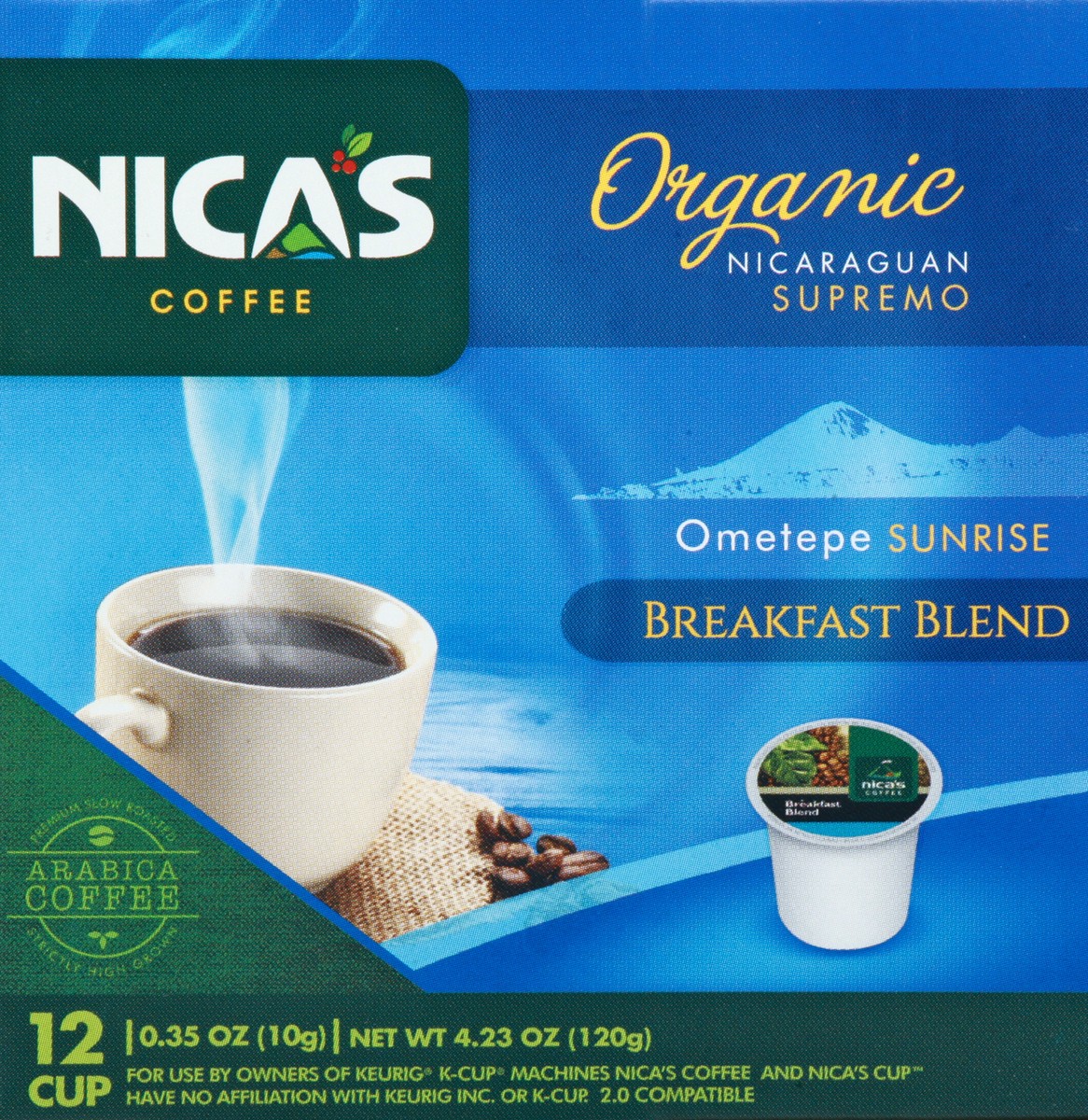 slide 3 of 12, Nica's Coffee Nicaraguan Supremo Organic Cup Breakfast Blend Coffee - 12 ct, 12 ct