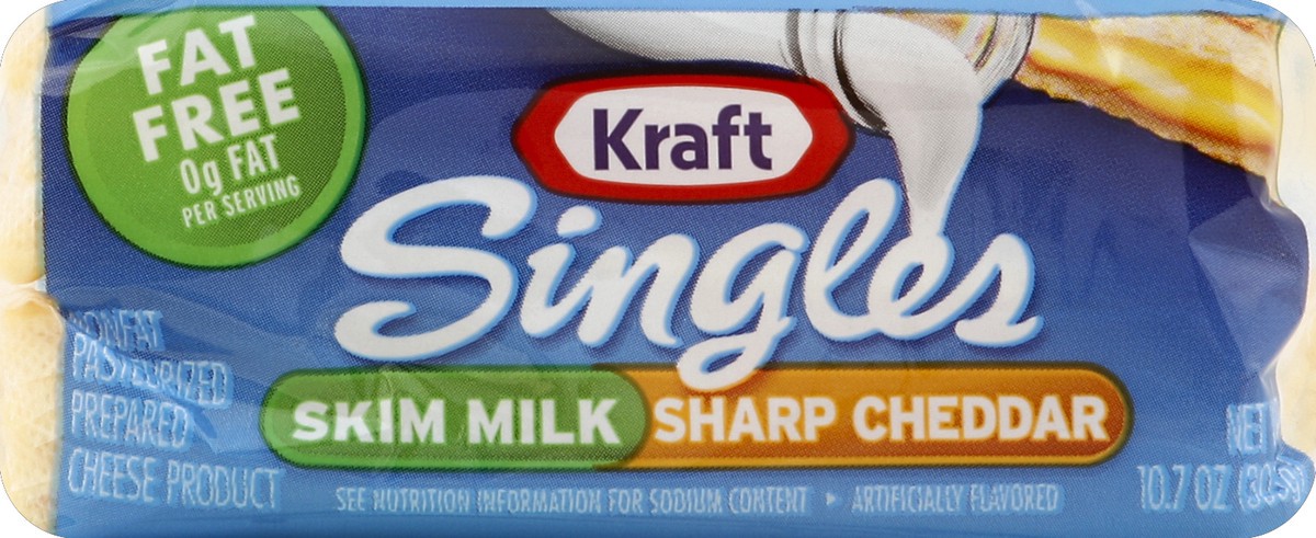 slide 4 of 5, Kraft Cheese Product - Singles Fat Free Sharp Cheddar, 10.7 oz