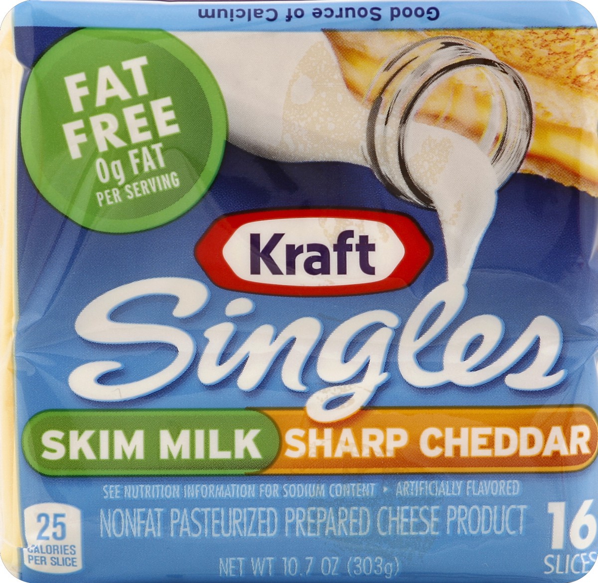 slide 5 of 5, Kraft Cheese Product - Singles Fat Free Sharp Cheddar, 10.7 oz