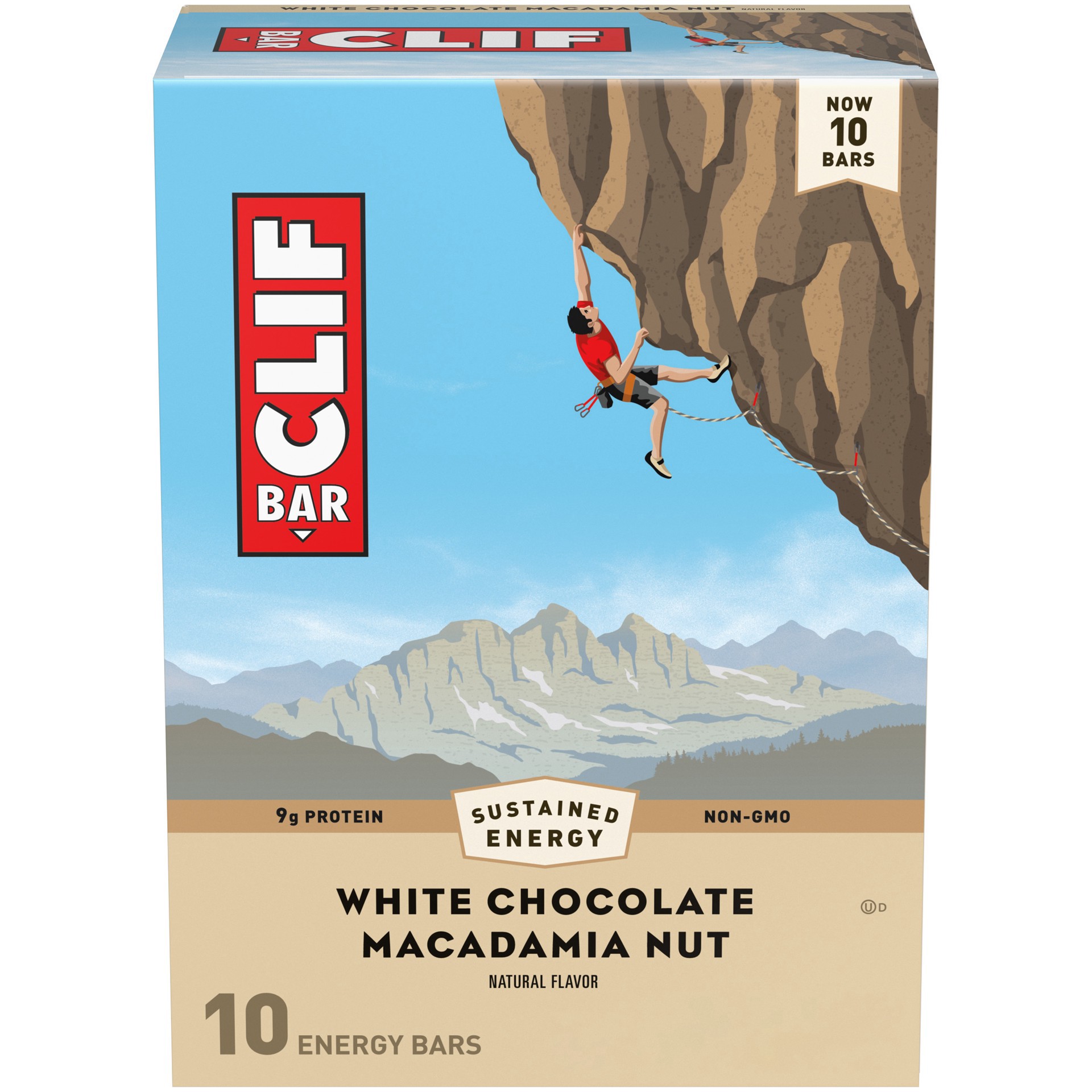 slide 1 of 1, CLIF BAR - White Chocolate Macadamia Nut Flavor - Made with Organic Oats - 9g Protein - Non-GMO - Plant Based - Energy Bars - 2.4 oz. (10 Pack), 24 oz