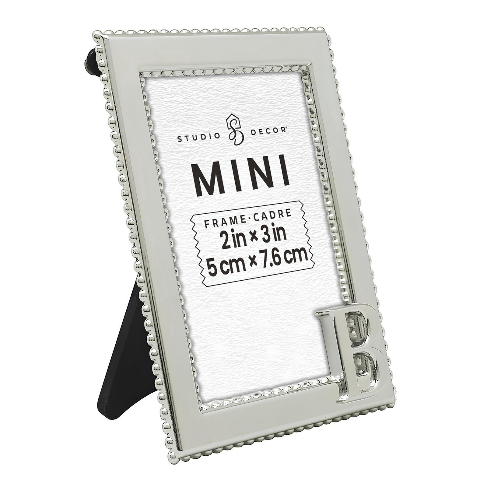 slide 3 of 3, Mini Silver B Frame By Studio Decor, 2 in x 3 in