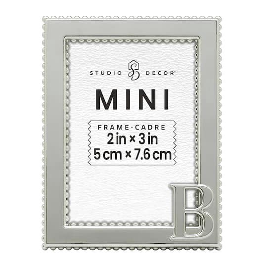 slide 1 of 3, Mini Silver B Frame By Studio Decor, 2 in x 3 in