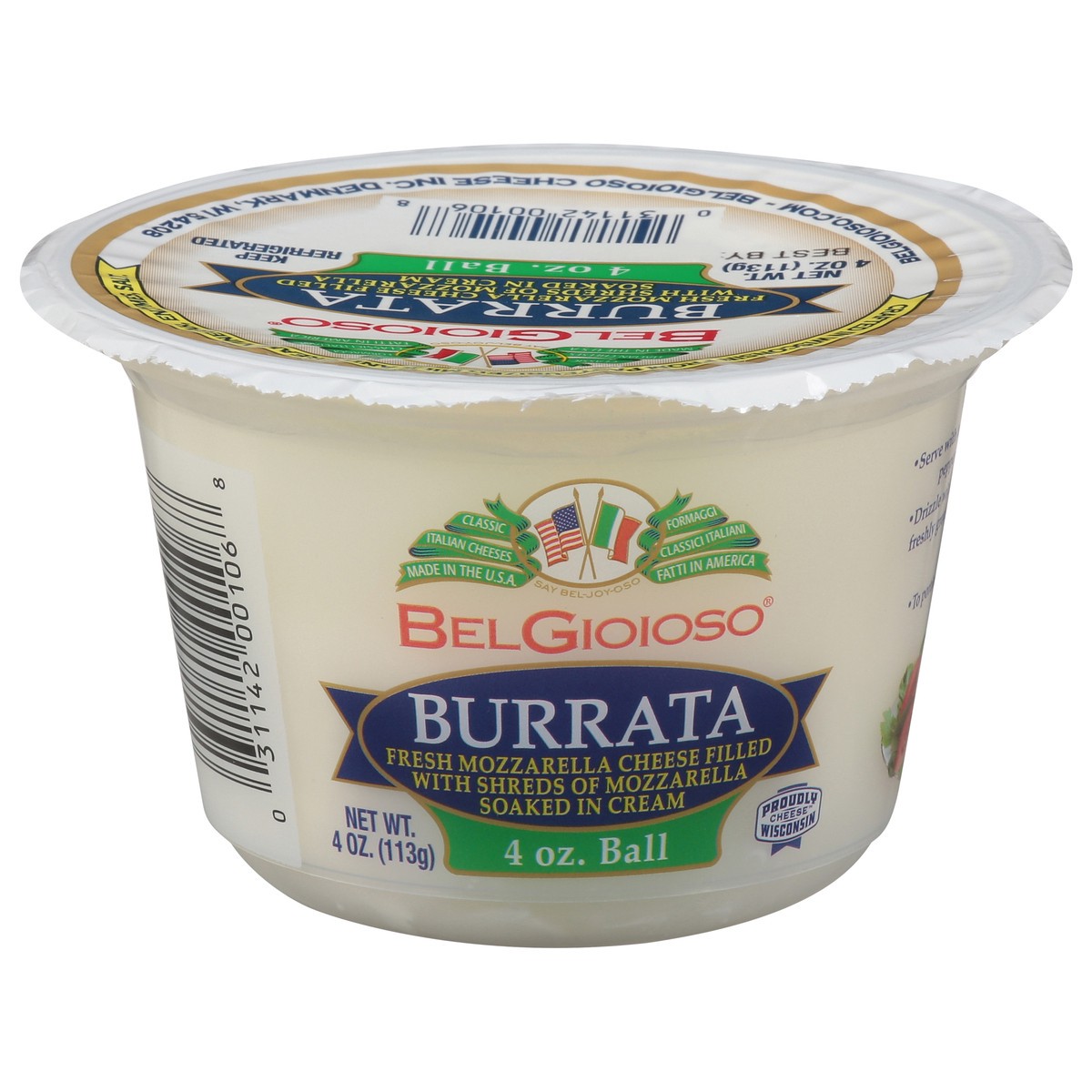 slide 1 of 2, Belgioioso Burrata Ball Cup, 4 oz