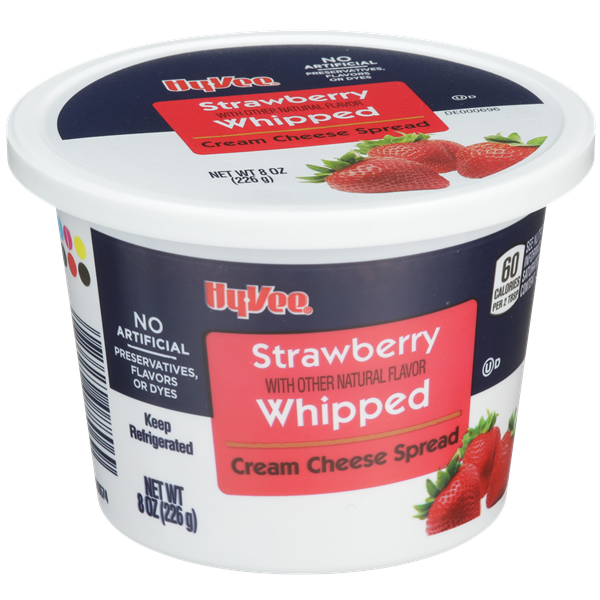 slide 1 of 1, Hy-vee Strawberry Whipped Cream Cheese Spread, 8 oz