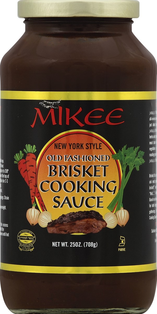 slide 1 of 2, Mikee Brisket Sauce, 25 oz