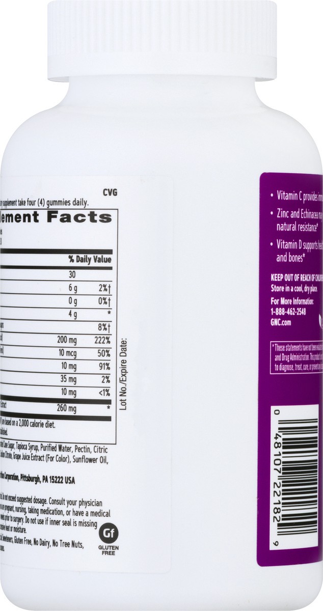 slide 5 of 12, GNC Gummies Grape Immune Defense 120 ea, 120 ct