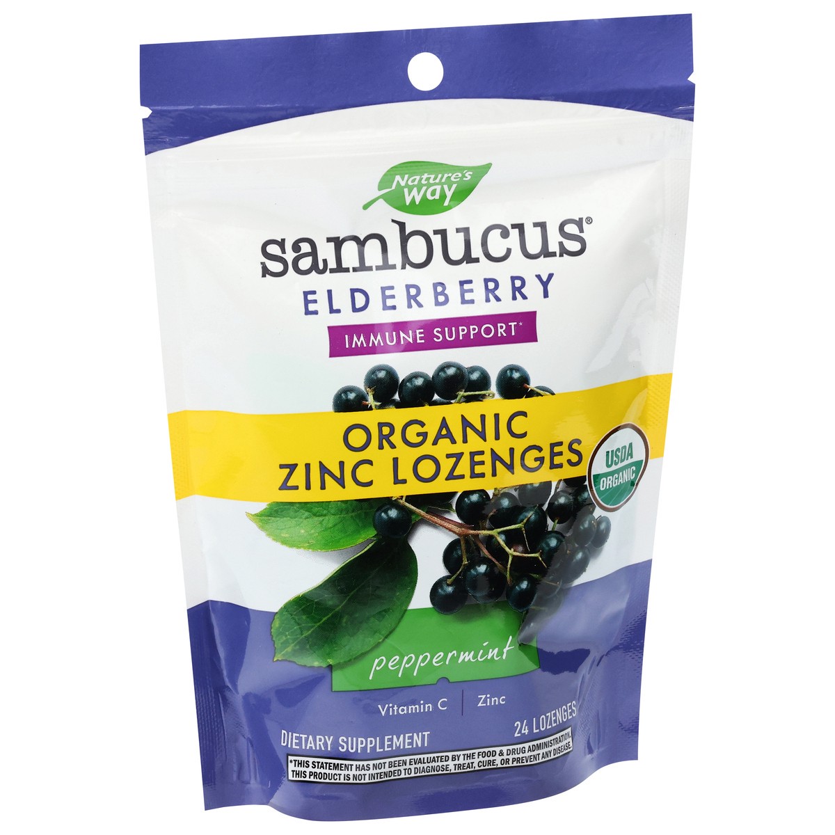 slide 6 of 13, Nature's Way Sambucus Organic Peppermint Zinc Lozenges 24 ea, 24 fl oz