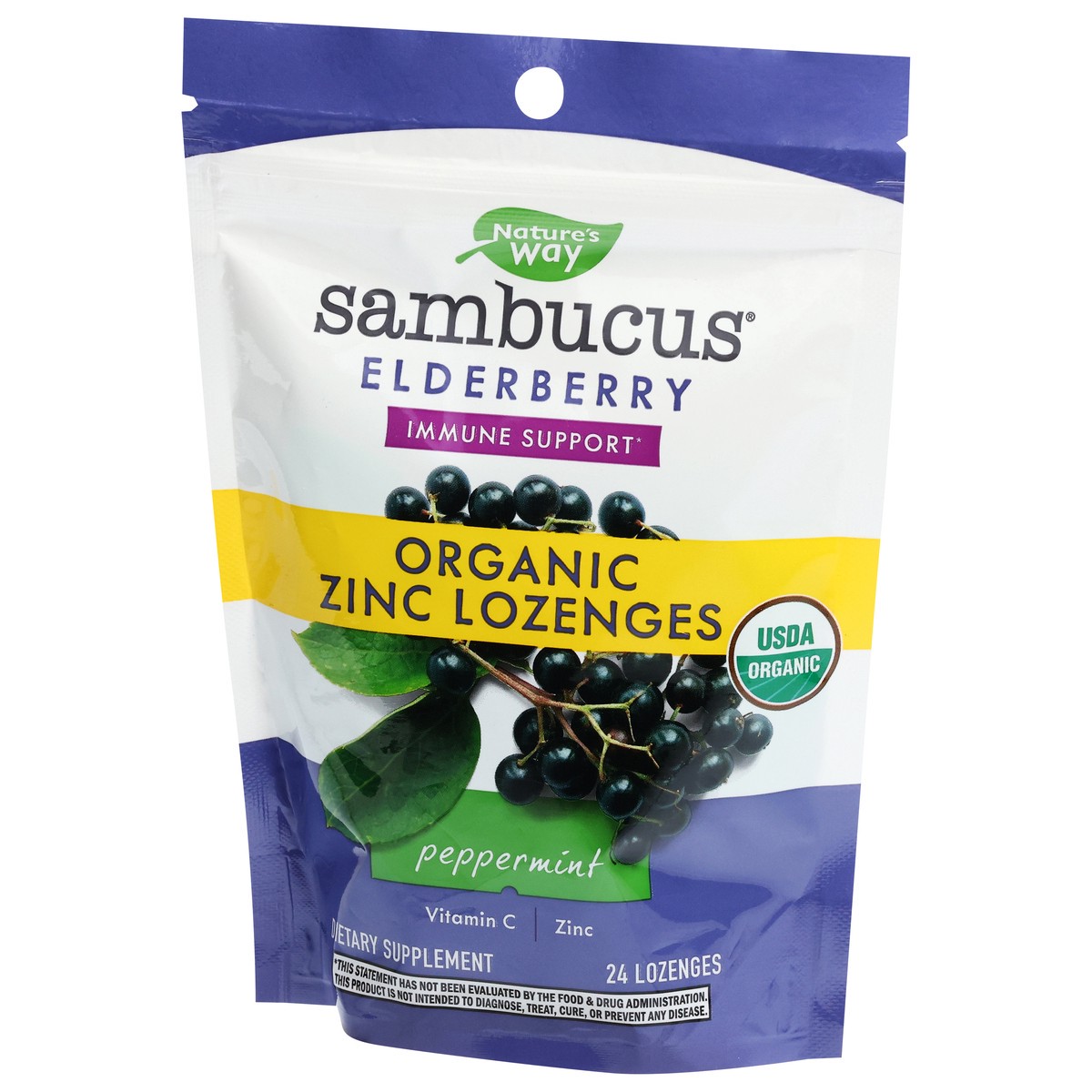 slide 5 of 13, Nature's Way Sambucus Organic Peppermint Zinc Lozenges 24 ea, 24 fl oz