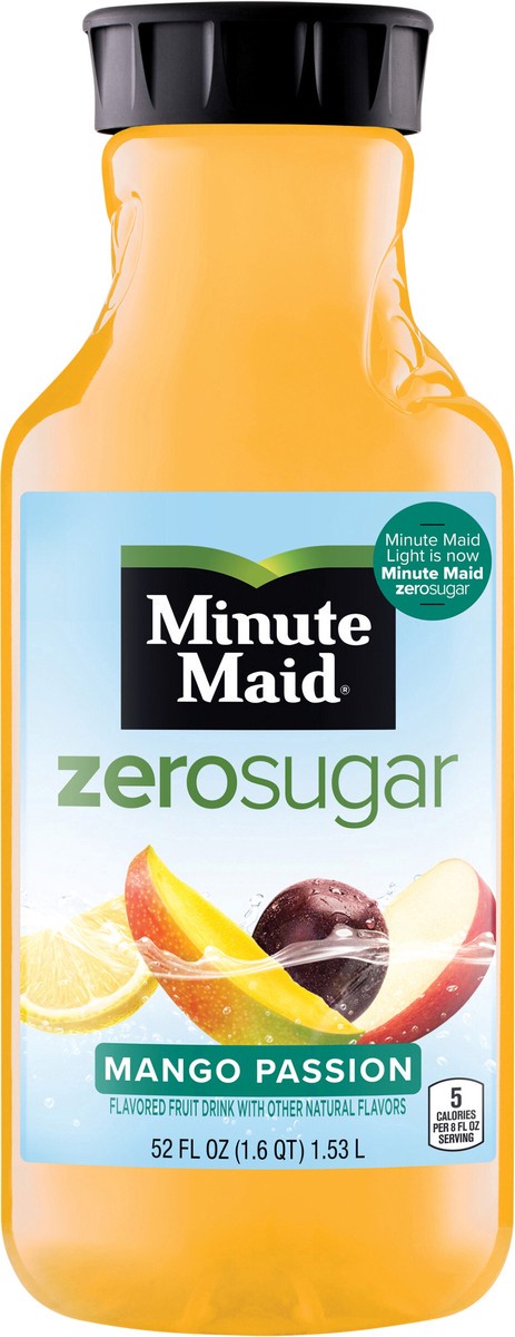 slide 12 of 12, Minute Maid Zero Sugar Mango Passion Fruit Bottle, 52 fl oz, 52 fl oz