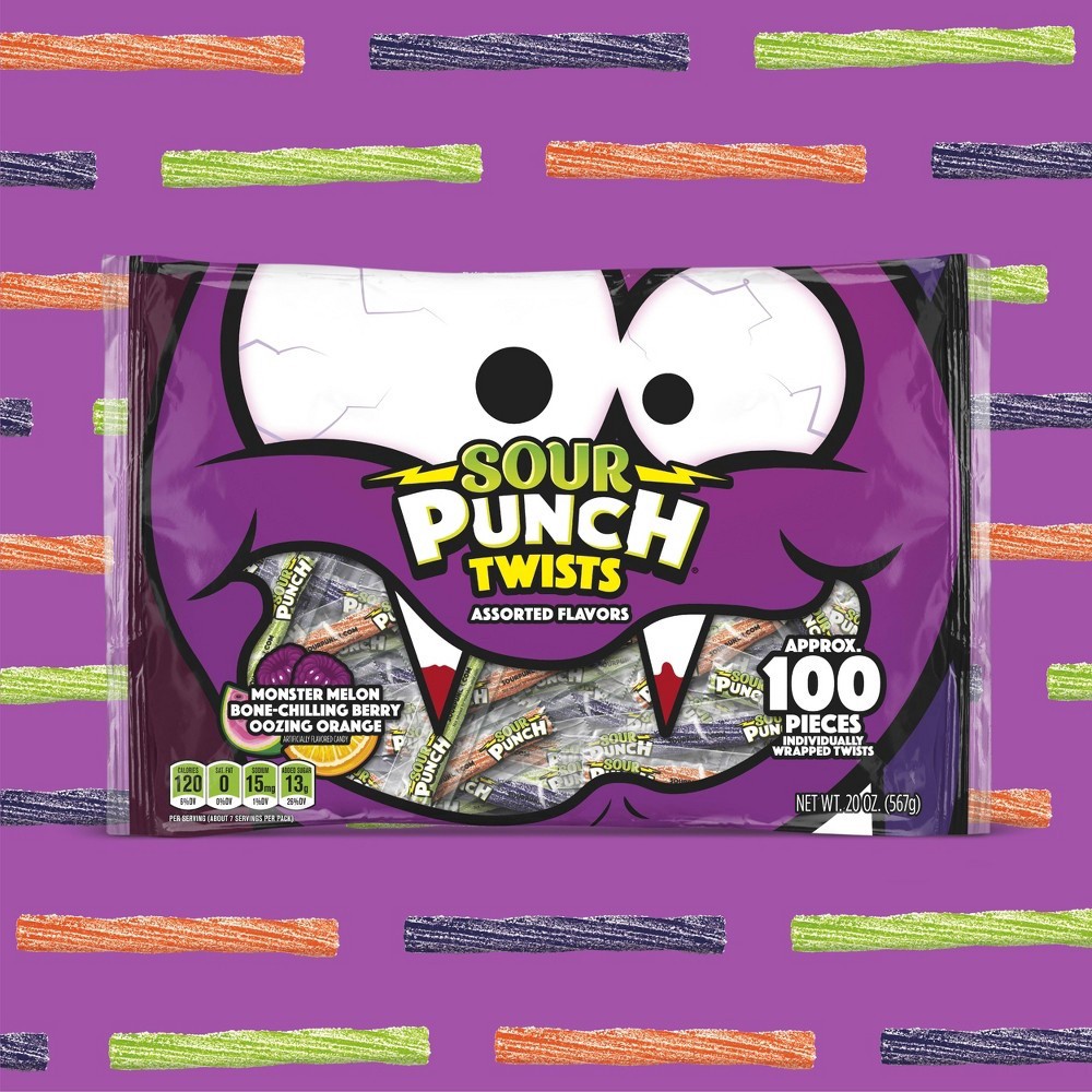 slide 2 of 5, Sour Punch Halloween Twists, 100 ct