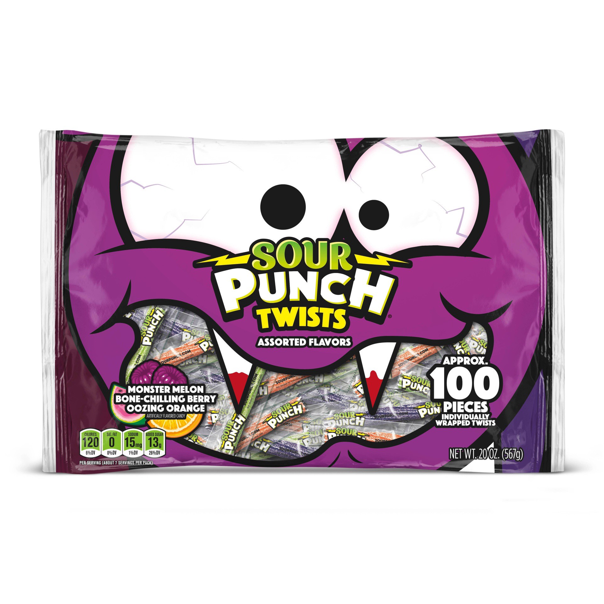 slide 1 of 5, Sour Punch Halloween Twists, 100 ct