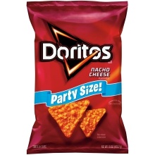 slide 1 of 1, Doritos Nacho Cheese Flavored Tortilla Chips Party Size, 15 oz