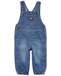 Oshkosh Baby Knit-Like Denim Overalls Medium Wash 18M