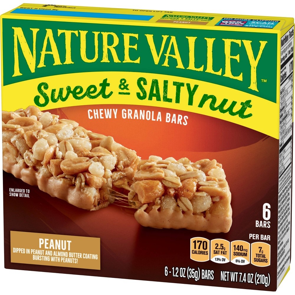 slide 3 of 3, Nature Valley Sweet & Salty Nut Peanut Granola Bars, 6 ct