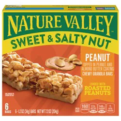 Nature Valley Sweet and Salty Nut Granola Bars, Peanut, 6 Bars, 7.2 oz