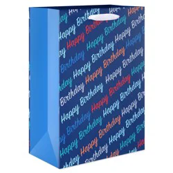 American Greetings Birthday Script Medium Navy Gift Bag