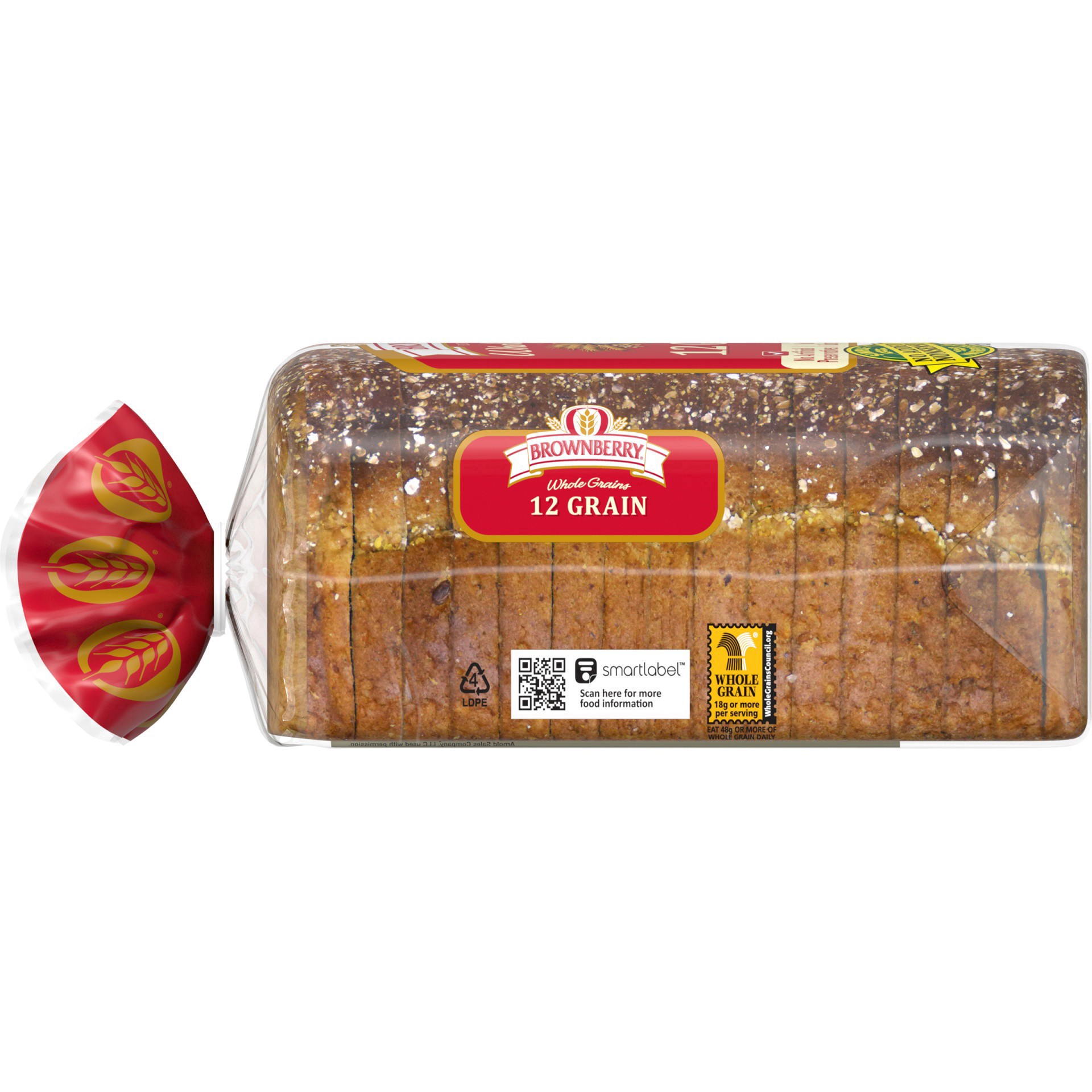 slide 22 of 53, Brownberry 12 Grains and Seeds Bread, 24 oz, Soft Whole Grain Multigrain Bread, Bag, 1 ct