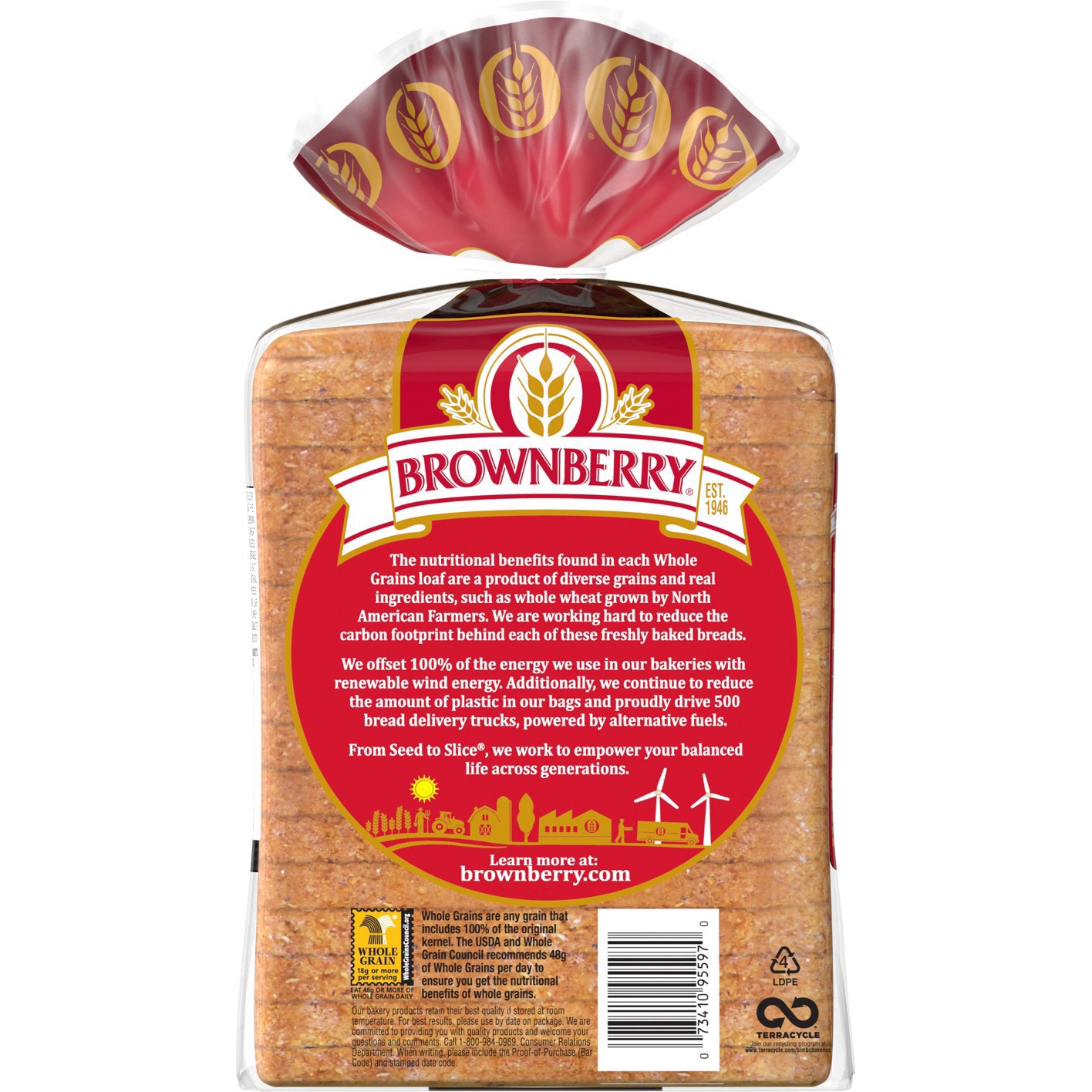 slide 6 of 53, Brownberry 12 Grains and Seeds Bread, 24 oz, Soft Whole Grain Multigrain Bread, Bag, 1 ct