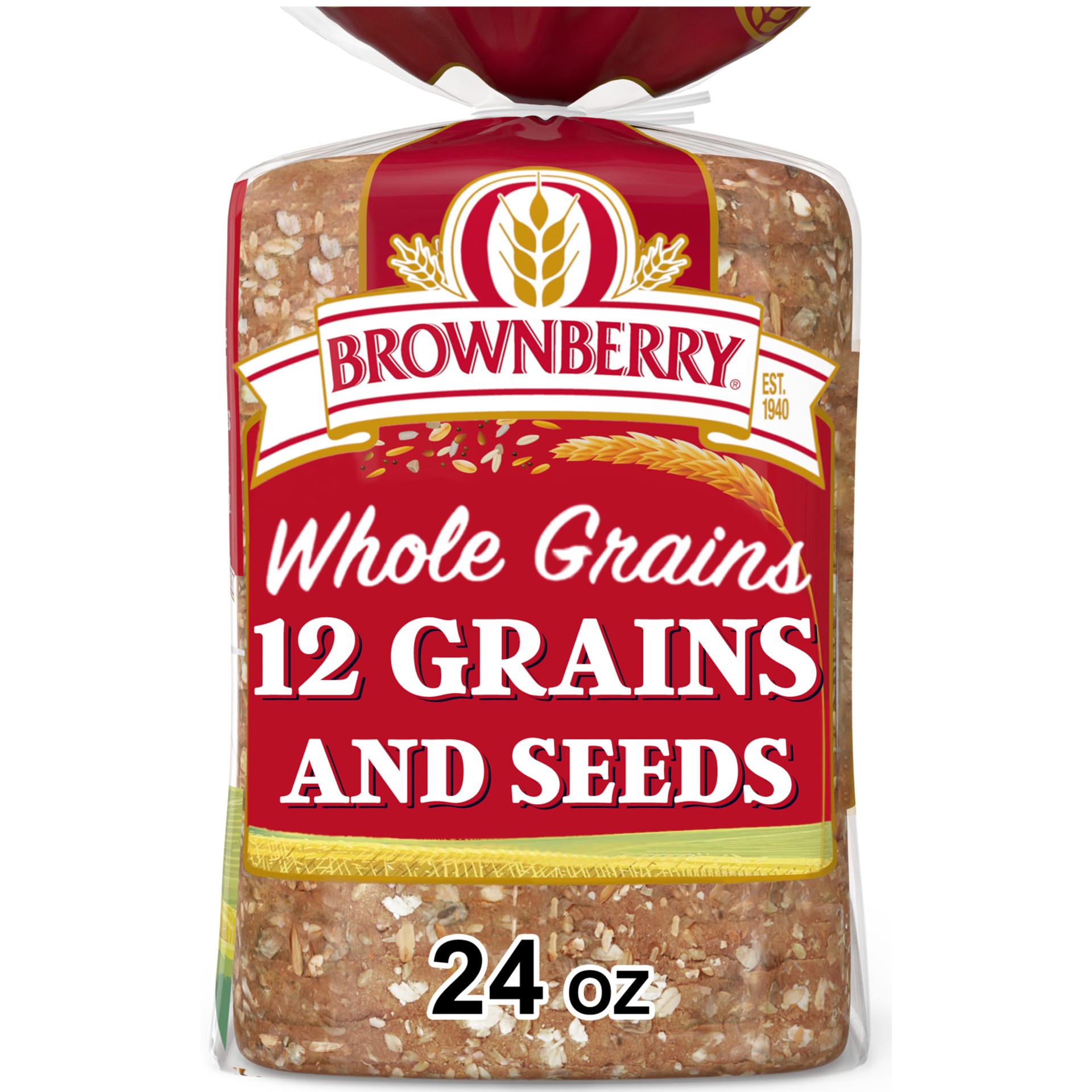 slide 1 of 53, Brownberry 12 Grains and Seeds Bread, 24 oz, Soft Whole Grain Multigrain Bread, Bag, 1 ct