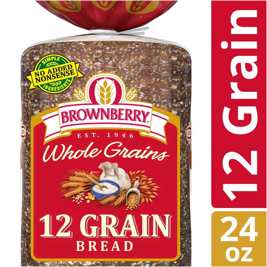 slide 29 of 53, Brownberry 12 Grains and Seeds Bread, 24 oz, Soft Whole Grain Multigrain Bread, Bag, 1 ct