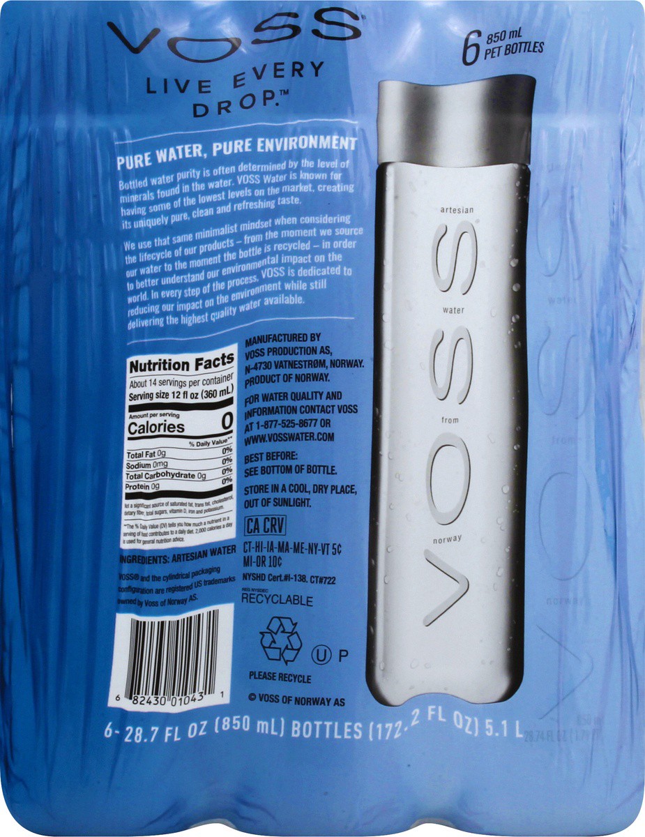 slide 7 of 9, Voss Artesian Water 6 ea, 