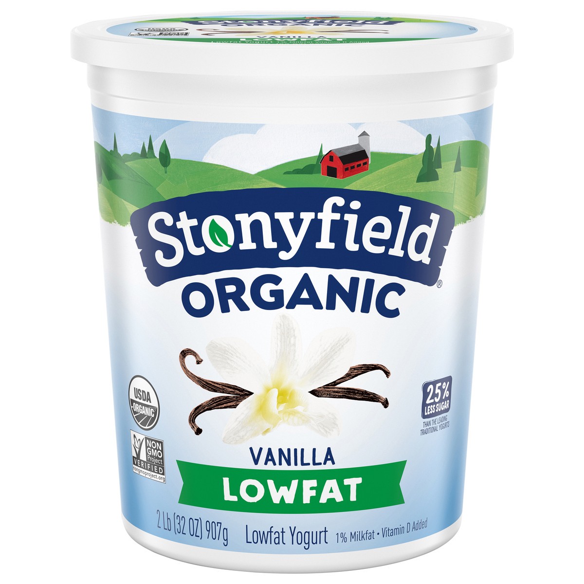 slide 1 of 1, Stonyfield Organic Lowfat Yogurt, Vanilla, 32 oz., 32 oz